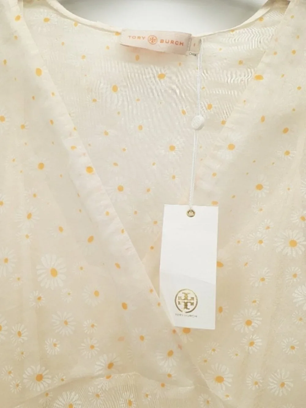 Tory Burch Susanna Daisy Floral Silk Cotton Dress Yellow Size 6 NWT Luxury